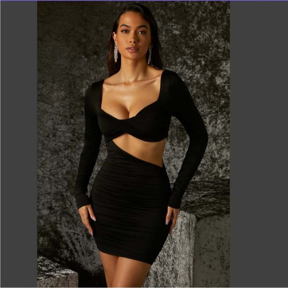 Oh Polly Black Cut-Out Mini Dress